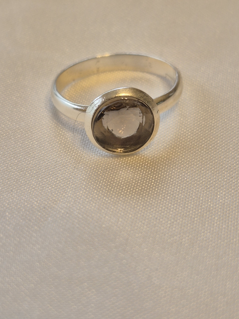 Sterling Silver Light Smokey Quart Gemstone Ring